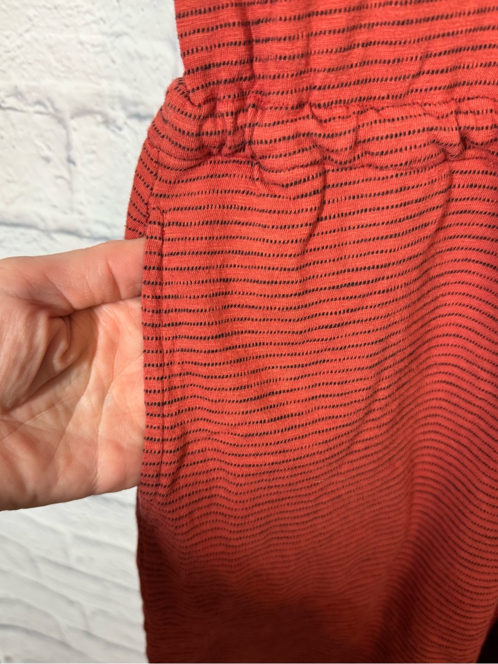 Sundance Rust Red Striped Short Sleeve Dress, XS - Picture 6 of 7